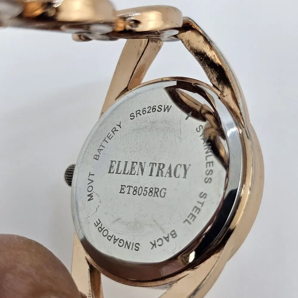 Ellen Tracy Women's Watch 32MM Gold Dial Gold Bracelet Band 7